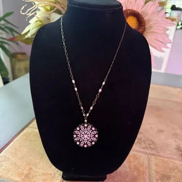 Sorrelli Crystal Brass Tone Pendant Necklace - Picture 11 of 11